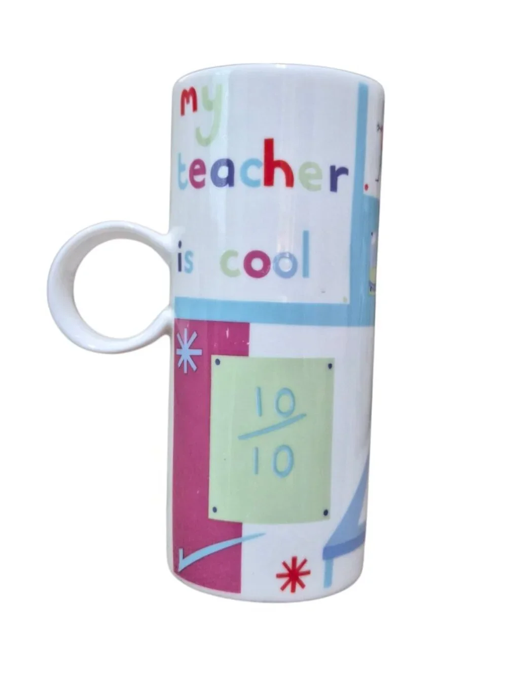 Ceramic Coffee Mug 8oz Best Teacher Ever - My Teacher Is Cool - Fine Bone China